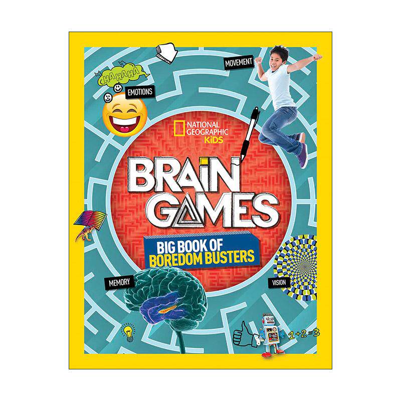 英文原版 Brain Games 脑力游戏 无聊终结者大全 儿童趣味谜题 思维锻炼 美国国家地理 英文版 进口英语原版书籍