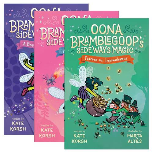 英文原版 Oona Bramblegoop's Sideways Magic 侧身魔法系列1-3册 儿童奇幻章节桥梁故事书 Kate Korsh 英文版 进口英语原版书籍
