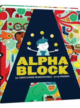 Alphablock 益智游戏认知书 创意字母 英文原版幼儿童英语早教零基础绘本 进口英语纸板书籍