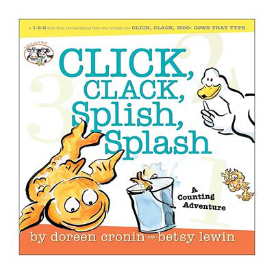 英文原版 Click Clack Splish Splash 咔嗒 咔嗒 飞溅 嘻哈农场 精装图画书 朵琳·克罗宁 英文版 进口英语原版书籍