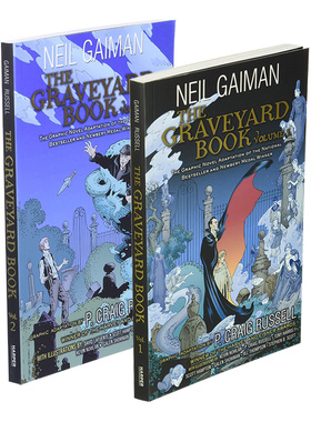 坟场之书全彩漫画小说1-2册 尼尔·盖曼 The Graveyard Book Graphic Novel Volume 1-2 英文原版漫画 进口英语书籍