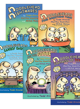 傻瓜面条头小子5册 Noodleheads Something Fishy 英文原版儿童爆笑漫画课外读物 和谐幽默全彩漫画故事书 进口英语书籍