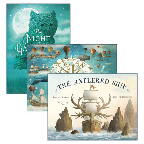 英文原版 The Night Gardener/Ocean Meets Sky/The Antlered Ship 范氏兄弟系列绘本3册 英文版 进口英语原版书籍