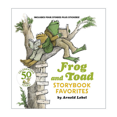 英文原版 Frog and Toad Storybook Favorites 弗洛格青蛙和蟾蜍4个故事集 带贴纸 精装 I Can Read Level 2 进口英语原版书籍