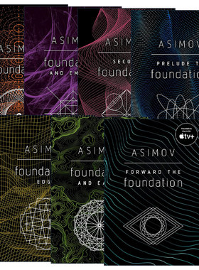 英文原版 Foundation银河帝国平装系列 套装7册 科幻小说 Isaac Asimov阿西莫夫 英文版 进口英语原版书籍