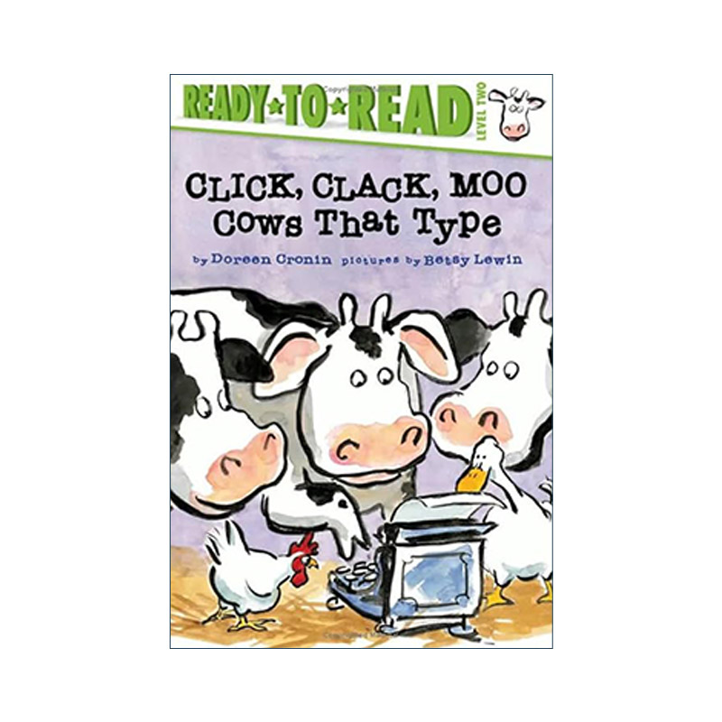 英文原版 Click  Clack  Moo  Cows That Type 咔哩 咔啦 哞 会打字的牛 朵琳·克罗宁绘本 廖彩杏书单 英文版 进口英语原版书籍