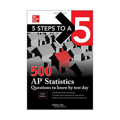 英文原版 5 Steps to a 5 500 AP Statistics Questions to Know by Test Day AP统计学500问 第3版 英文版 进口英语原版书籍