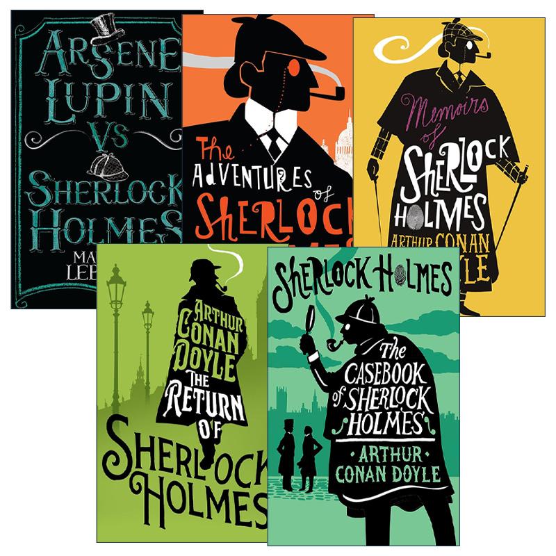 英文原版 Sherlock Holmes 福尔摩斯系列5册 Alma Junior Classics 夏洛克福尔摩斯归来 福尔摩斯历险记 英文版 进口英语原版书籍