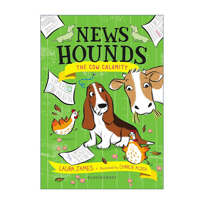 英文原版 News Hounds The Cow Calamity 小狗村的故事3 小狗看农场 插画少儿小说 英文版 进口英语原版书籍