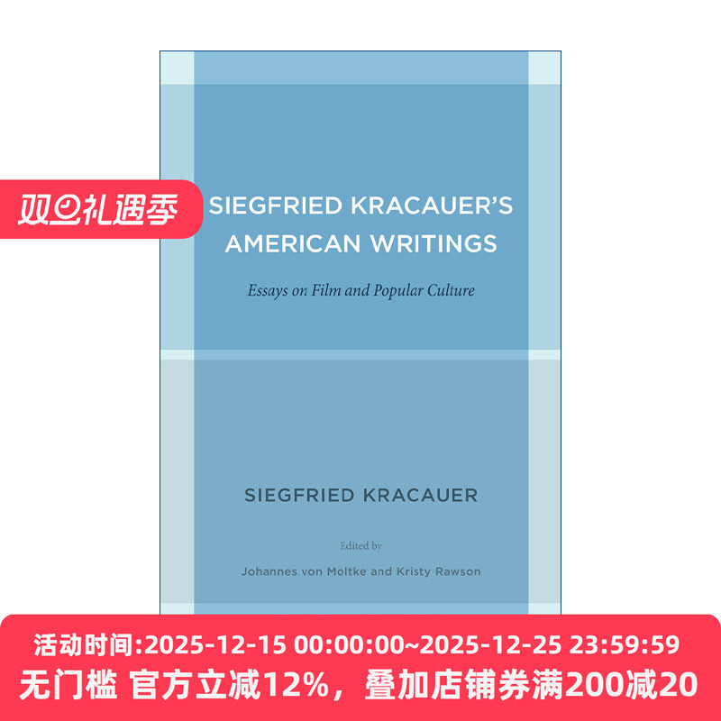 英文原版 Siegfried Kracauer's American Writings 齐格弗里德·克拉考尔美国文集 电影与流行文化论文集 英文版进口英语原版书籍
