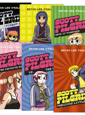 Scott Pilgrim 歪小子斯科特漫画1-6册 英版 Bryan Lee O’Malley 英文原版漫画 进口英语书籍