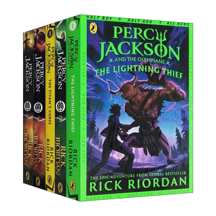 Percy Jackson Rick Riordan 波西杰克逊系列第一季5册 神火之盗 魔兽之海 巨神之咒 迷宫之战 终之战 英文原版科幻小说