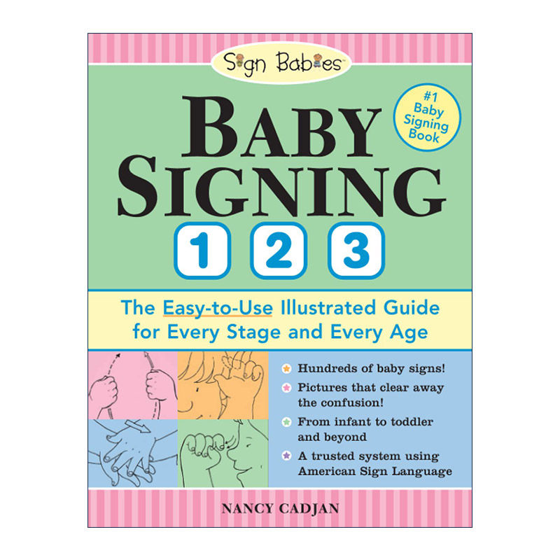 英文原版 Baby Signing 1-2-3 幼儿全年龄段婴儿手语插图指南 育儿沟通技巧 Aubrey Hargis 英文版 进口英语原版书籍