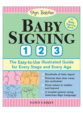 英文原版 Baby Signing 1-2-3 幼儿全年龄段婴儿手语插图指南 育儿沟通技巧 Aubrey Hargis 英文版 进口英语原版书籍