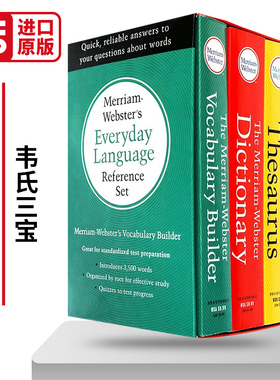 韦氏三宝 盒装 词根字典+同义词词典+英语词典 Merriam-Webster Dictionary  Thesaurus 英文原版英英字典 进口工具书籍