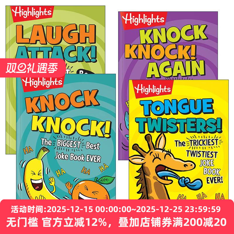 英文原版 Highlights? Laugh Attack! Joke Books 亮点儿童幽默笑话攻击书系列4册 培养语感与社交能力 英文版 进口英语原版书籍
