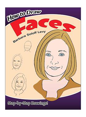 英文原版 How to Draw Faces 如何画脸 儿童人物卡通绘画技巧指南 Barbara Soloff Levy 英文版 进口英语原版书籍