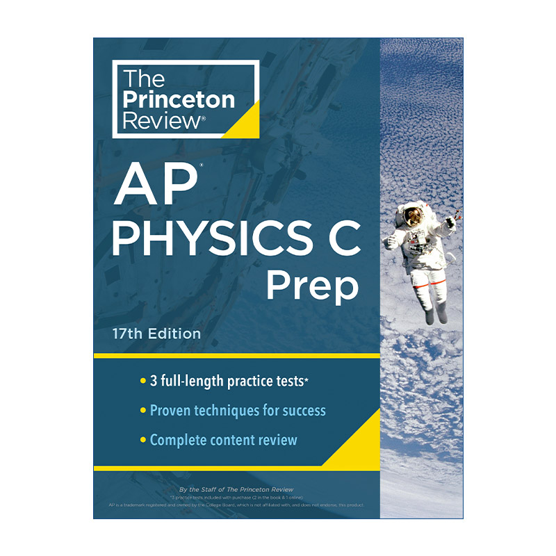 英文原版 Princeton Review AP Physics C Prep 17th Edition 普林斯顿评论AP物理C 第17版 2024 英文版 进口英语原版书籍