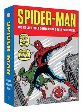 英文原版 Spider-Man 100 Collectible Comic Book Cover Postcards 蜘蛛侠 100张漫画封面明信片 英文版 进口英语原版书籍