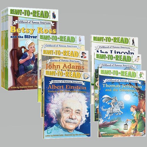 准备阅读系列2阶 美国著名人物的童年12册盒装 Childhood of Famous Americans 英文原版分级读物童书 Ready to Read lever 2