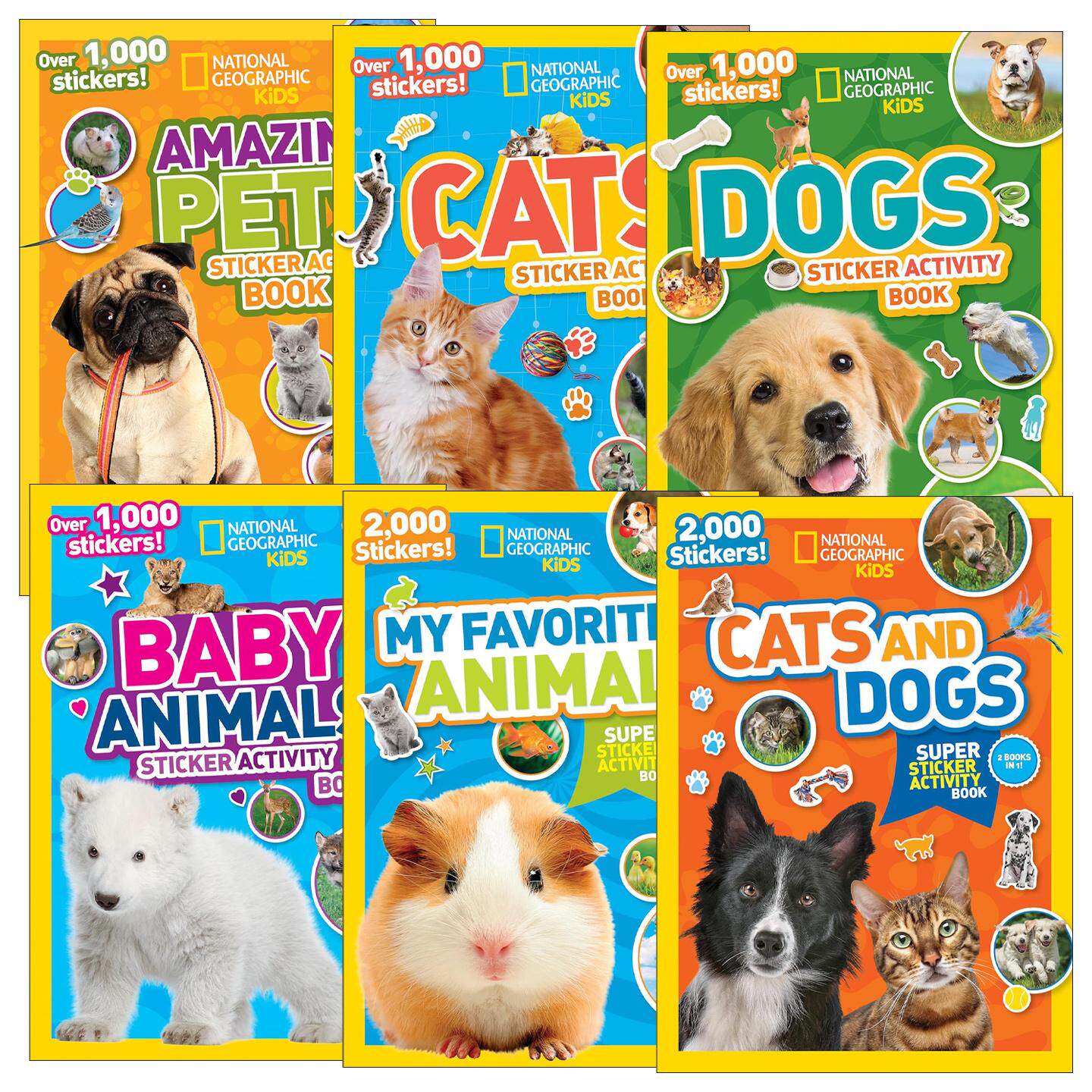 英文版 National Geographic Kids 美国国家地理动物系列贴纸书6册 亲子共读启蒙认知图画书 英文版进口英语原版书籍