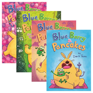 Blue 蠕虫和青蛙 精装 儿童友谊全彩漫画 兔子 4册 Pancakes Barry 故事