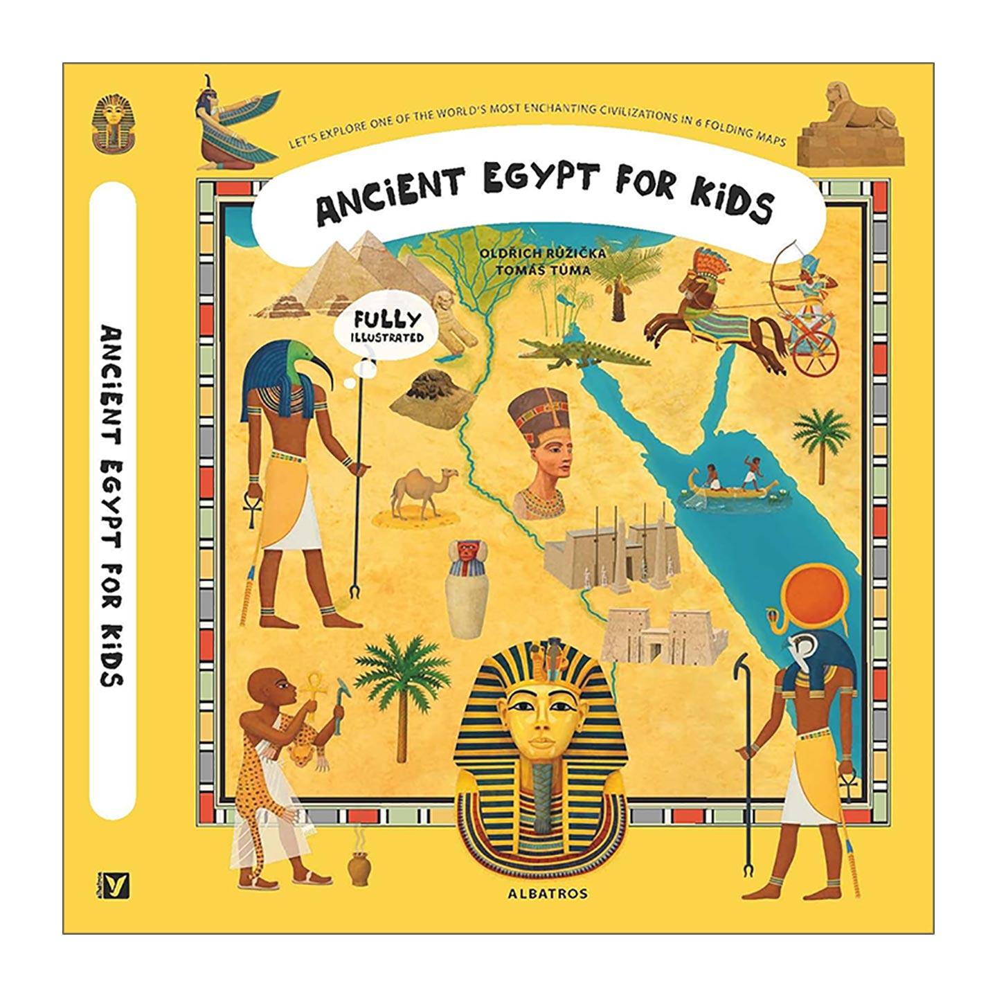 英文原版 Ancient Egypt for Kids 揭秘历史系列1 古埃及 儿童科普百科精装绘本 含互动式折叠地图 英文版 进口英语原版书籍