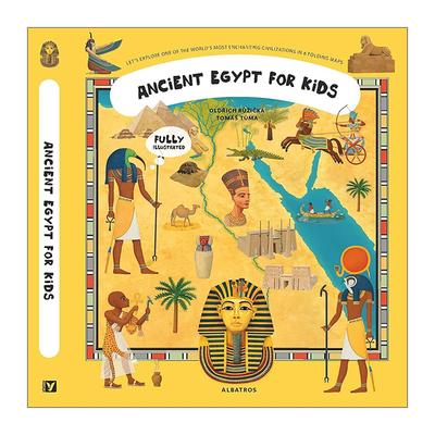 英文原版 Ancient Egypt for Kids 揭秘历史系列1 古埃及 儿童科普百科精装绘本 含互动式折叠地图 英文版 进口英语原版书籍