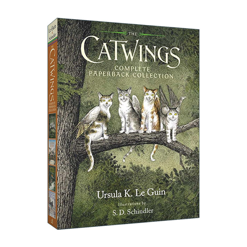 英文原版 The Catwings Complete Paperback Collection Boxed Set 长翅膀的猫 4册盒装 厄休拉勒古恩 地海传奇作者 进口英语书籍