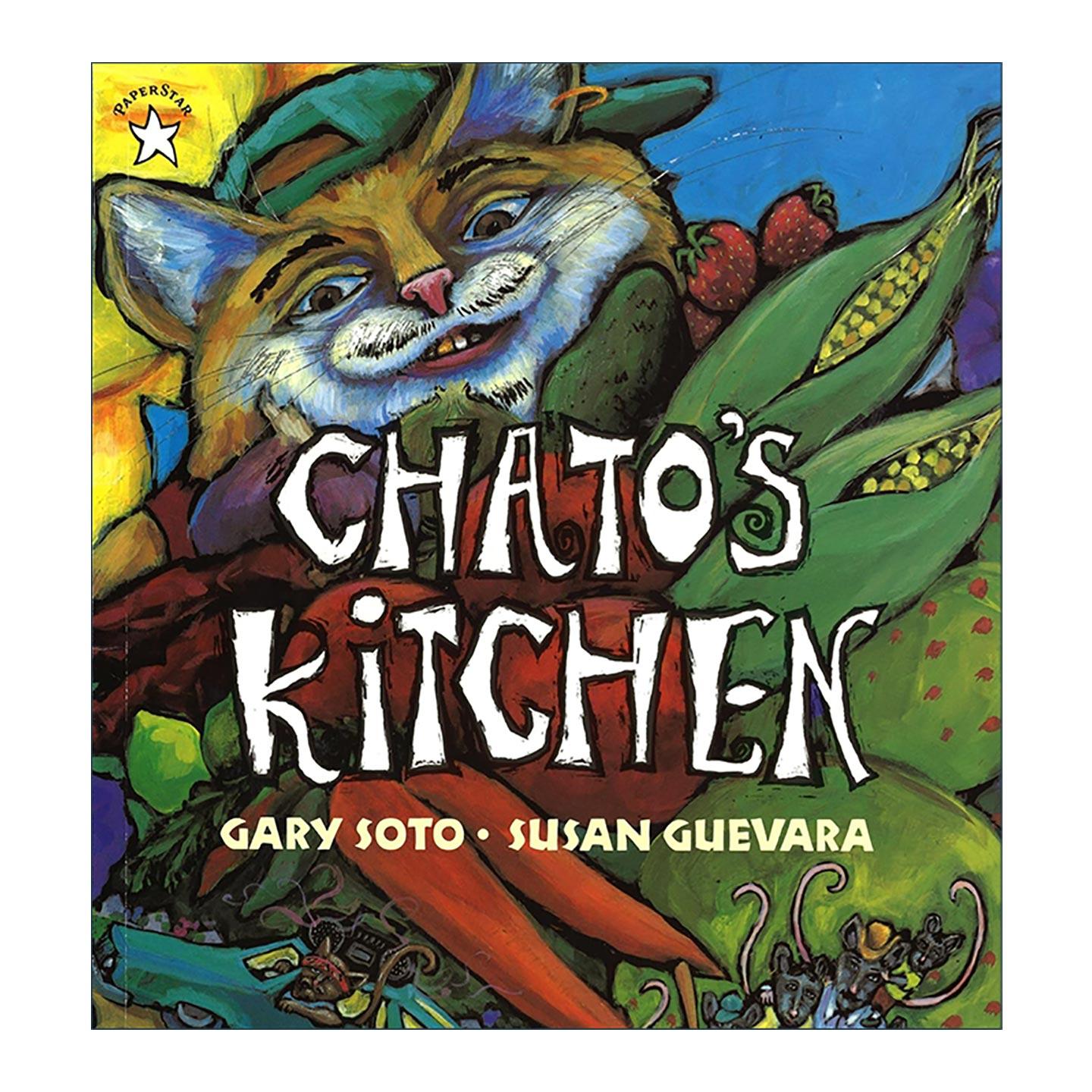 英文原版 Chato's Kitchen 查托的厨房 儿童经典趣味猫咪故事绘本 布拉贝尔普雷奖 Gary Soto 英文版 进口英语原版书籍