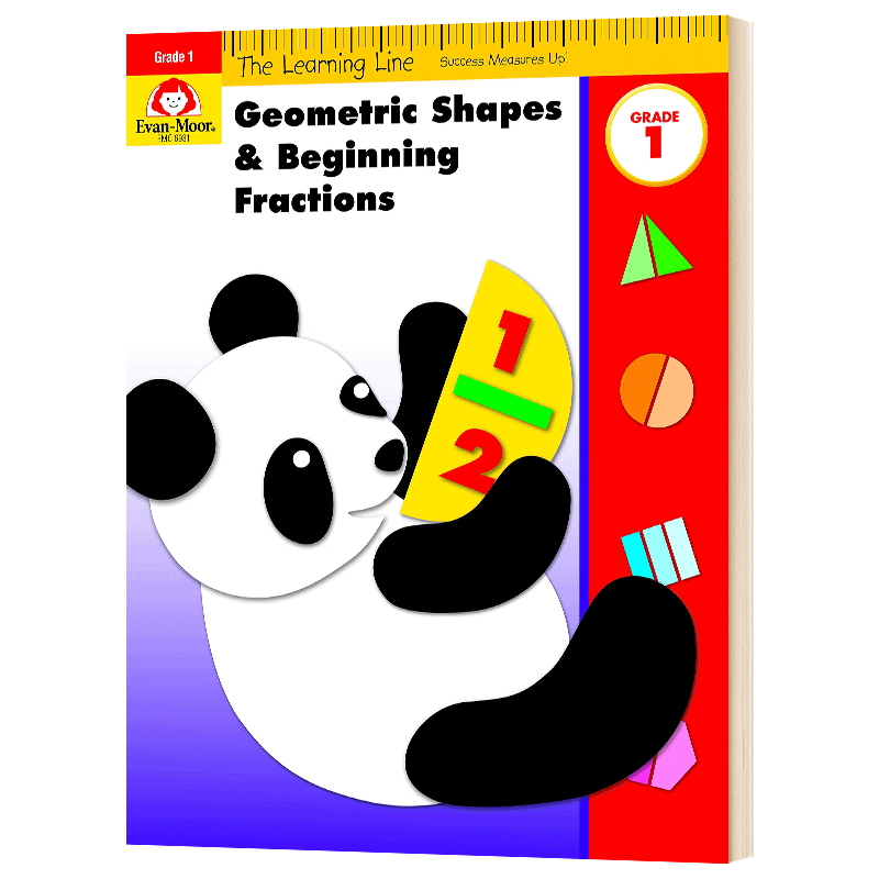 学习起跑线 几何图形与分数入门 一年级 Evan Moor The Learning Line Geometric Shapes and Beginning Fractions英文版小学教辅