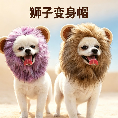 万圣节狮子变身鬼节宠物狗狗猫咪帽子可调节狗用品猫衣服饰秋冬