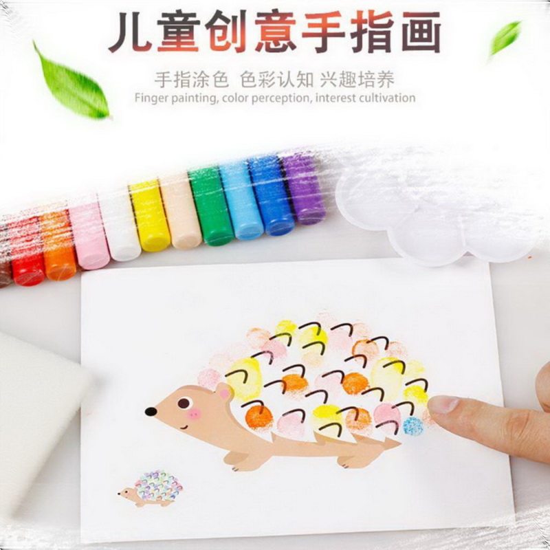 手指涂鸦画幼儿园小班中美工区域活动材料投放diy创意半成品手工