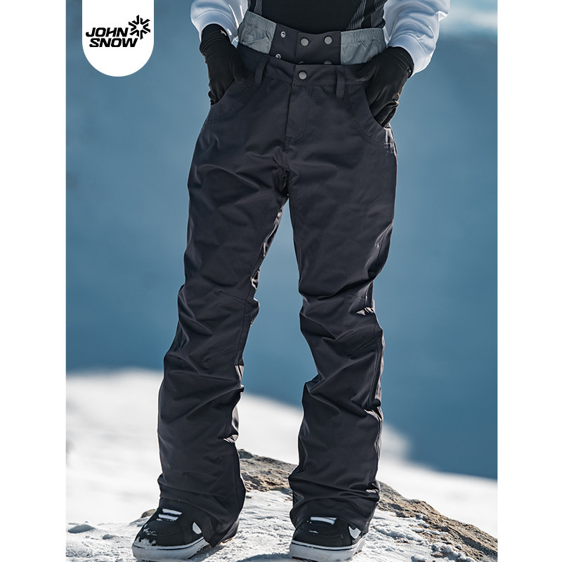 john snow滑雪裤女款单板双板专业防水防风修身瘦黑色滑雪服裤子