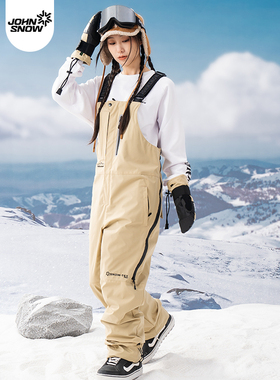 john snow单板滑雪裤背带裤女男款防水防风专业滑雪服3L斜拉链款