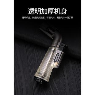 弯头直冲充气打火机便携烟斗雪茄透明迷你小焊枪檀香艾灸专用