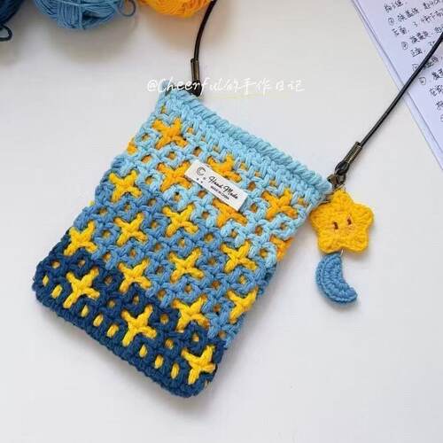 星星月亮十字星手机包diy材料包