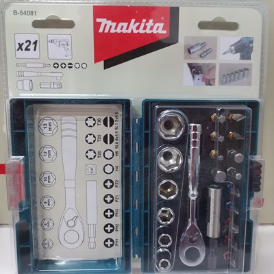Makita牧田21PCS棘轮扳手批头套装B-54081小飞维修安装螺丝批