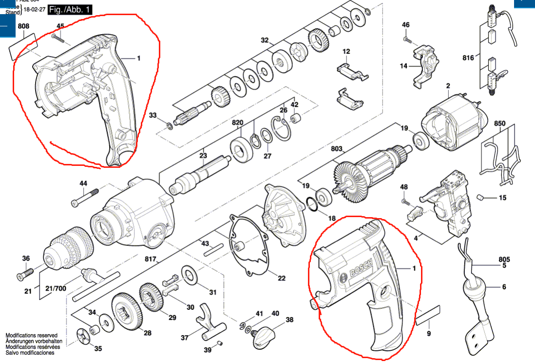 Bosch博世电钻正品原装配件GBM 13-2RE马达壳