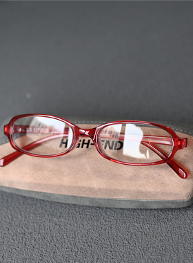 超轻女士防蓝光老花镜窄小框女眼镜红色茶色老花眼镜女款平光素颜