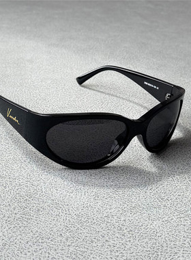 伊沃弗高档男士偏光太阳镜女士椭圆墨镜复古大弧度防风镜朋克Y2K