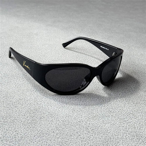 伊沃弗高档男士偏光太阳镜女士椭圆墨镜复古大弧度防风镜朋克Y2K