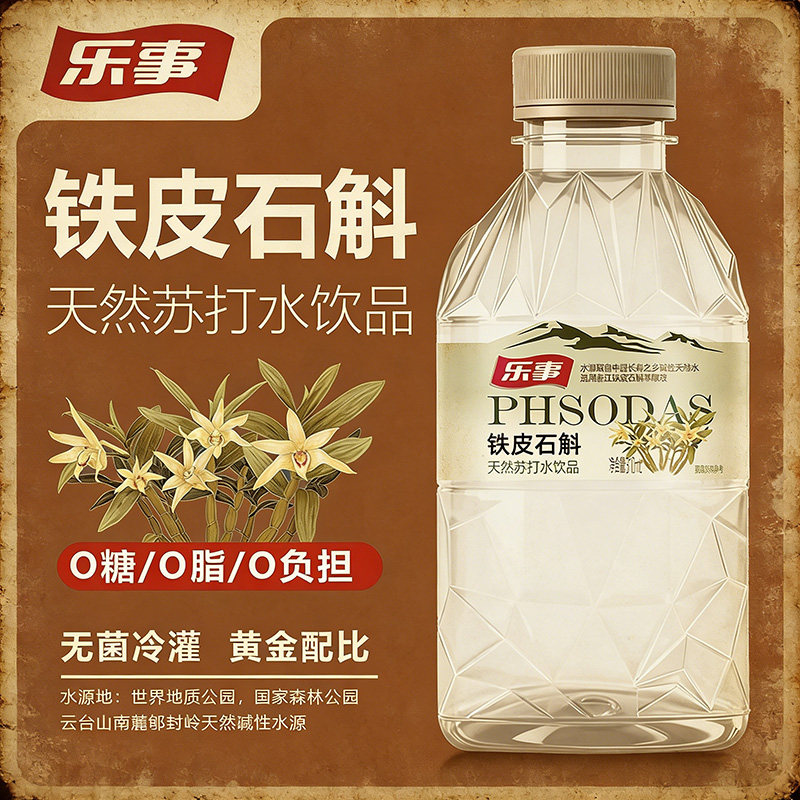 乐事新品铁皮石斛苏打水夏日畅饮天然苏打水饮品310ml*15瓶整箱