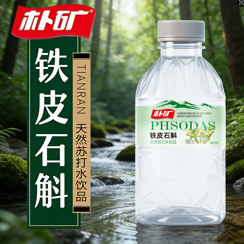 新品铁皮石斛苏打水夏日畅饮天然苏打水饮品310ml*15瓶整箱