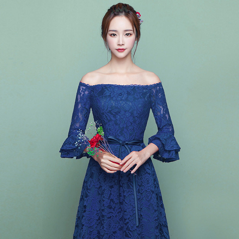 2019秋季新款蕾絲新娘禮服壹字肩結婚禮服長款修身顯瘦敬酒禮服女在類目 女裝/女士精品, 婚紗/旗袍/禮服, 婚紗中 - 來自Buy2taobao.com提供專業的淘寶代購服務