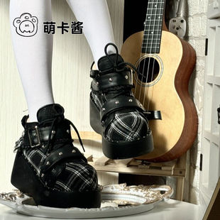 萌卡酱Lolita原创现货厚底运动鞋学生哥特风亚文化学生lo跑lo鞋冬