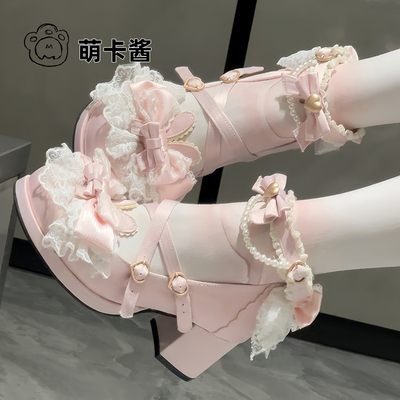萌卡酱lolita原创昭和兔樱lo鞋