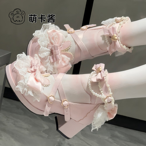 萌卡酱lolita原创昭和兔樱lo鞋