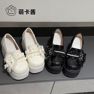 萌卡酱lolita原创布偶十字兔厚底鞋lo鞋jk制服鞋日系蕾鞋