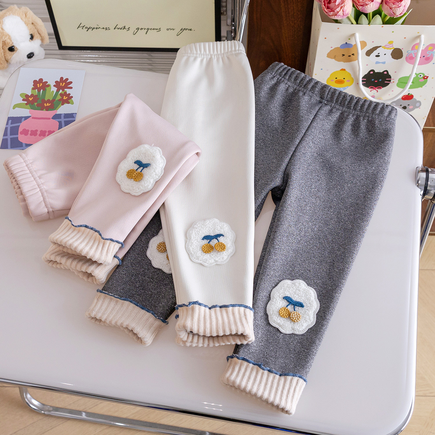 女宝宝可爱加绒打底裤女童秋冬新款洋气一体绒修身裤加厚保暖长裤,童装/婴儿装/亲子装,裤子,淘宝优惠券,粉丝福利购,淘宝优惠卷